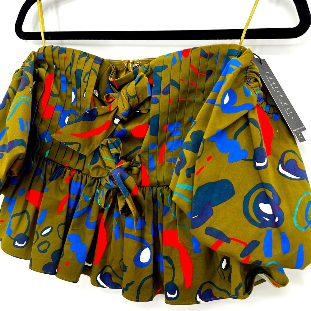 NWT Anthropologie Hunter Bell Rhea Tank Top Blouse Off Shoulder Ribbon US 0 - Picture 5 of 16